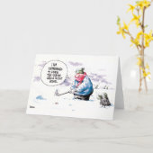 ゴルフ漫画の挨拶状: 定められる終わることを カード (黄色い花)