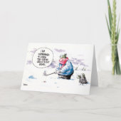 ゴルフ漫画の挨拶状: 定められる終わることを カード (正面)