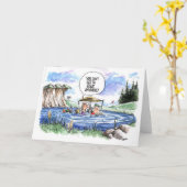 ゴルフ漫画の挨拶状: 悪い運転者 カード (黄色い花)