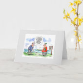 ゴルフ漫画の挨拶状: confidencと遊ぶこと カード (黄色い花)