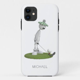 ゴルフ漫画ティーオフ名パーソナライズされた前 ゴルフ iPhone 11 ケース