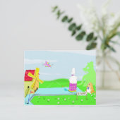 ゴルフ熱狂するポストカード ポストカード (スタンド正面)