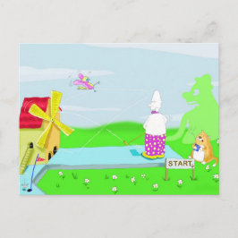 ゴルフ熱狂するポストカード ポストカード