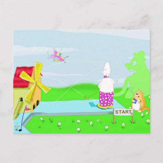 ゴルフ熱狂するポストカード ポストカード (正面)