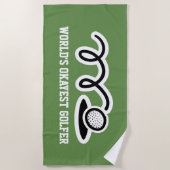 ゴルフ熱狂者のためのおもしろいなビーチタオルのギフト ビーチタオル (正面)