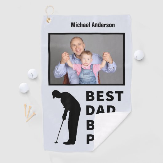 ゴルフ父おもしろい最高のパパバイパー写真カスタム ゴルフタオル (インサイチュ)