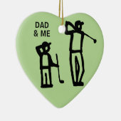 ゴルフ父および息子のクリスマスの休日 セラミックオーナメント (右)