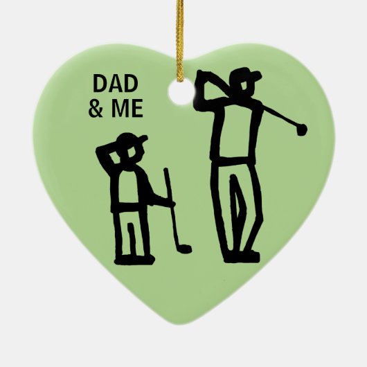 ゴルフ父および息子のクリスマスの休日 セラミックオーナメント (裏面)