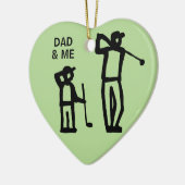 ゴルフ父および息子のクリスマスの休日 セラミックオーナメント (左)