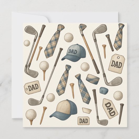 ゴルフ物用パパ付きゴルフ父親 シーズンカード (正面)