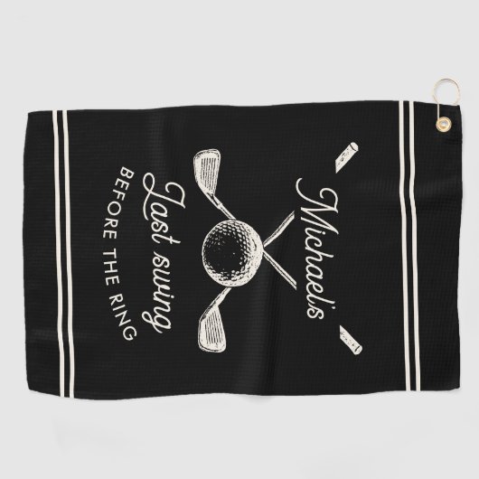ゴルフ独身パーティーの最後のスイング 結婚前の最後のゴルフ ゴルフタオル (横)