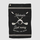 ゴルフ独身パーティーの最後のスイング 結婚前の最後のゴルフ ゴルフタオル (正面)