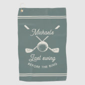 ゴルフ独身パーティーの最後のスイング！結婚前の記念 ゴルフタオル (正面)