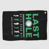 ゴルフ独身パーティー最後のショット ブラック ゴルフタオル (横)