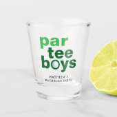 ゴルフ独身パーティー パーティーボーイズ 白 ショットグラス (正面)
