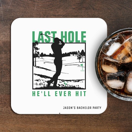 ゴルフ独身パーティー　最後のホールで打つのはこれが最後の恥ずかしい姿かも スクエアペーパーコースター