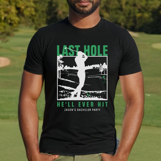 ゴルフ独身最後のホールで打つ面白い最後のショット Tシャツ