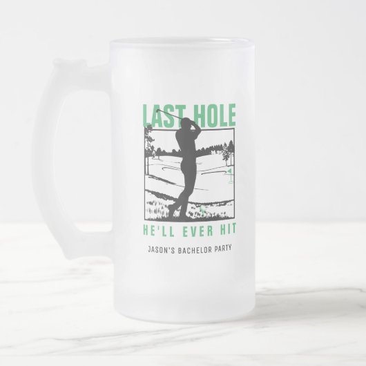 ゴルフ独身最後のホール 彼が今後打つことはない フロストグラスビールジョッキ (左)
