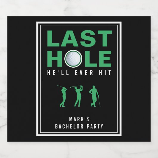 ゴルフ独身最後のホール 彼が打つ最後のボールは黒 ビールラベル (シングルラベル)