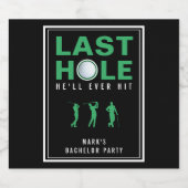 ゴルフ独身最後の1打 黒 ビールラベル (シングルラベル)