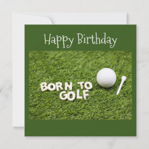 ゴルフ生まれからゴルフの誕生日カードの単語の緑