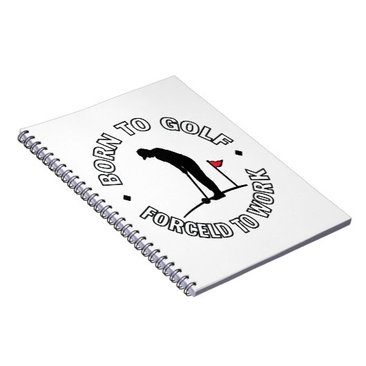 ゴルフ生まれにTシャツのデザインを強制 ノートブック (右側)