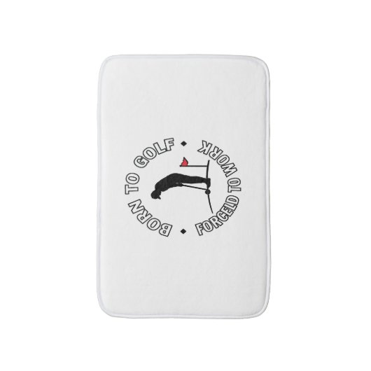 ゴルフ生まれにTシャツのデザインを強制 バスマット (正面縦)