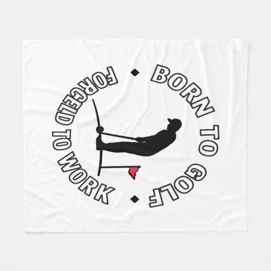 ゴルフ生まれにTシャツのデザインを強制 フリースブランケット (正面(横))
