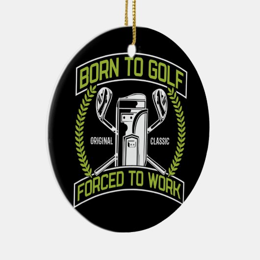 ゴルフ生まれゴルファーのデザインを強制されてゴルフをする セラミックオーナメント (右)