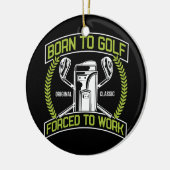 ゴルフ生まれゴルファーのデザインを強制されてゴルフをする セラミックオーナメント (左)