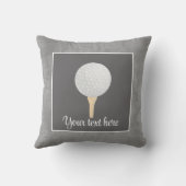 ゴルフ用にパーソナライズされたグレーのゴルフボール クッション (裏面)