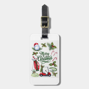 ゴルフ用品のクリスマスパーティー Xmas ラゲッジタグ