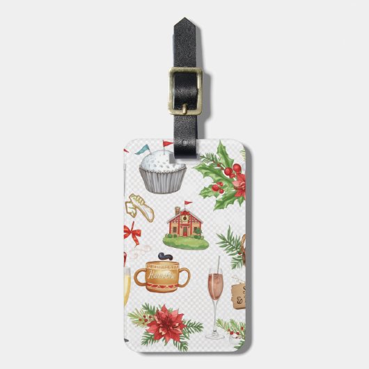 ゴルフ用品のクリスマスパーティー Xmas ラゲッジタグ (正面縦)