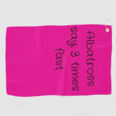 ゴルフ用語とホットピンクのゴルフハンドタオル ゴルフタオル (横)