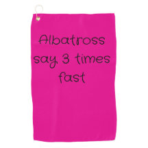 ゴルフ用語とホットピンクのゴルフハンドタオル