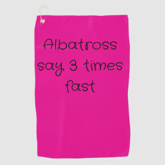 ゴルフ用語とホットピンクのゴルフハンドタオル ゴルフタオル