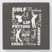 ゴルフ用語文字図 ストーンコースター (正面)