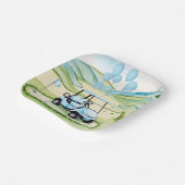 ゴルフ男の赤ちゃんブルーテーマ ペーパープレート (傾斜あり)