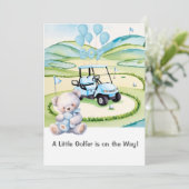 ゴルフ男の赤ちゃんブルーテーマ 招待状 (スタンド正面)