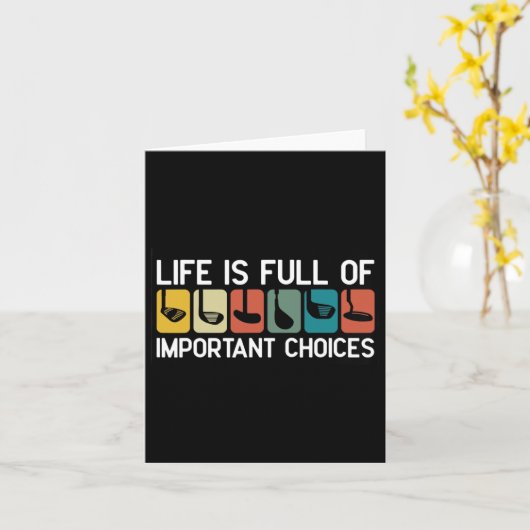 ゴルフ男性スポーツゴルファーおもしろいファーザーデイギフトG カード (黄色い花)