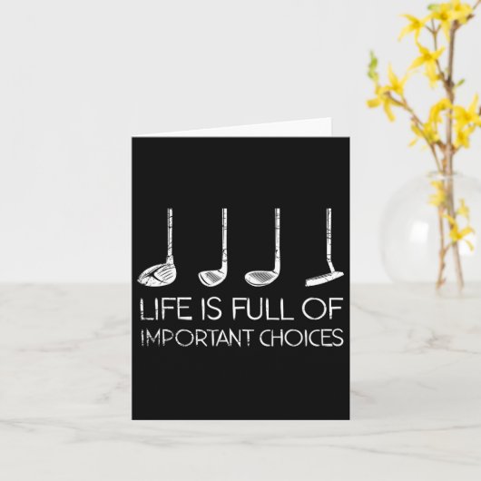 ゴルフ男性スポーツゴルファーおもしろいファーザーデイギフトG カード (黄色い花)