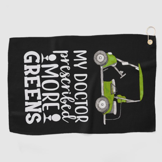 ゴルフ私の医者はより緑を処方したおもしろい ゴルフタオル (横)