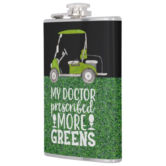 ゴルフ私の医者はより緑を処方したおもしろい フラスク (左)
