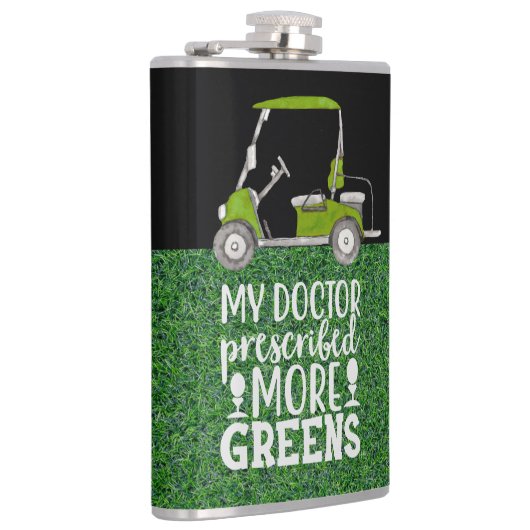 ゴルフ私の医者はより緑を処方したおもしろい フラスク (右)