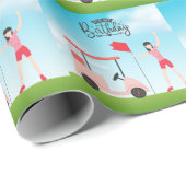 ゴルフ私の誕生日の女性ゴルファーがグリーンに ラッピングペーパー (ロールコーナー)