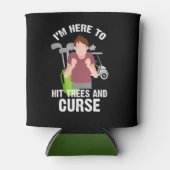 ゴルフ私は木と呪いのゴルファーを打つためにここにいるおもしろい 缶クーラー (正面)