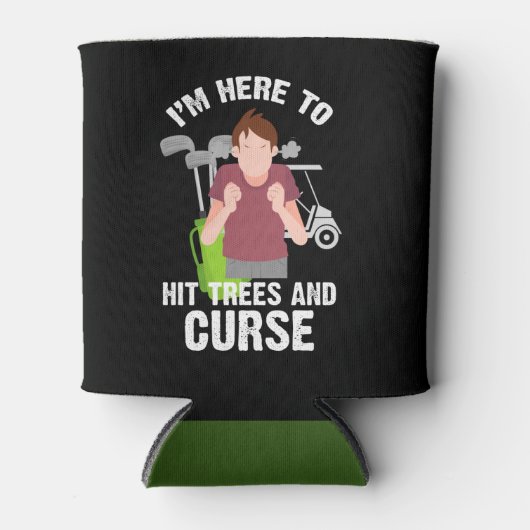 ゴルフ私は木と呪いのゴルファーを打つためにここにいるおもしろい 缶クーラー (正面)