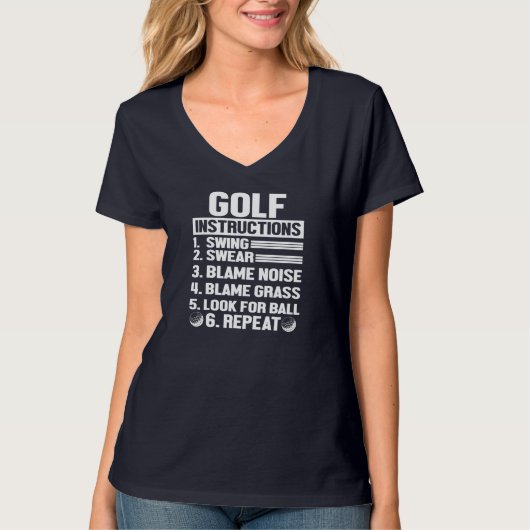 ゴルフ笑わされるのゴルフ指導ノベルティアイディア Tシャツ (正面)