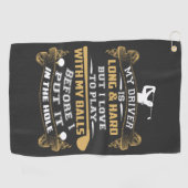 ゴルフ笑わされるドライバーことわざ ゴルフタオル (横)