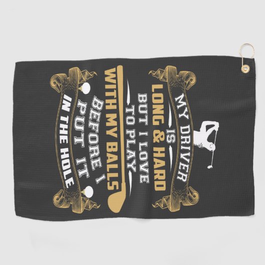ゴルフ笑わされるドライバーことわざ ゴルフタオル (横)